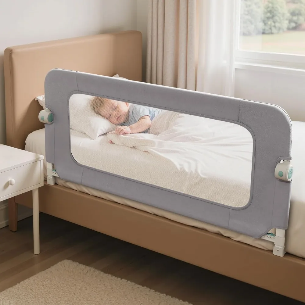 

Reinforced Bed Rail for Toddlers – 59’’ Extra Long Safety Guard with Thickened Material, Adjustable & Folding Bed Rails for Twin