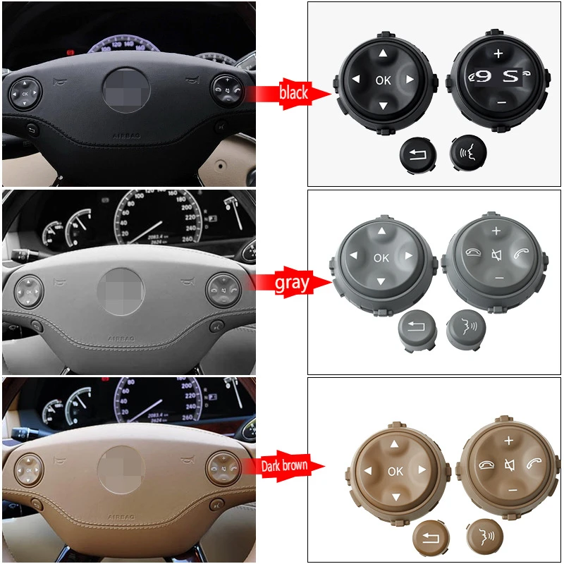 For Mercedes Benz S-Class Steering Wheel Button S300 S350 S400W221 Steering Wheel Multifunction Switch Button