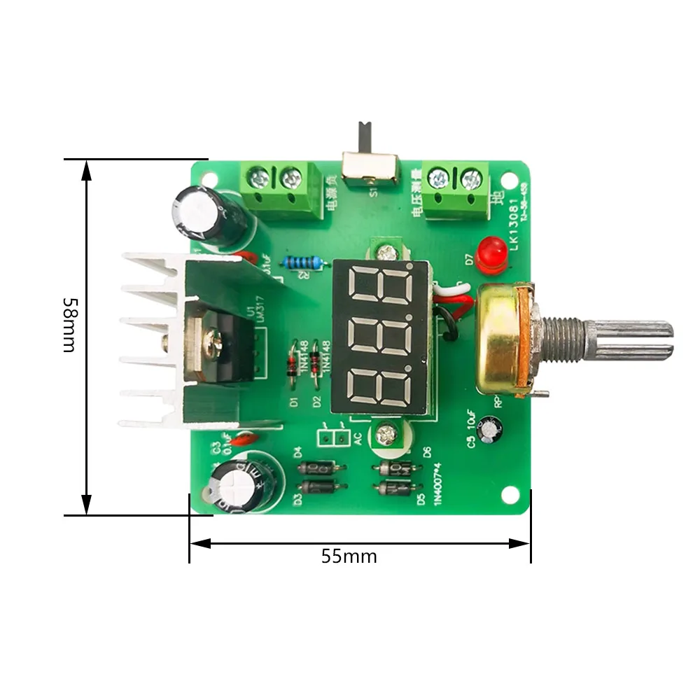 LM317 Adjustable Voltage Regulator Power Supply Module DIY Electronic Kit With LED Meter Board Soldering Project Practice Suite