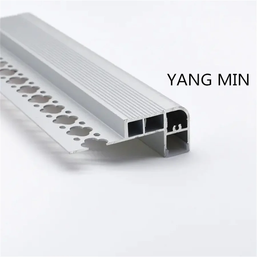 1m/pcs Walking area Grooved Stair Nosing Edge Aluminum Profiles led lighting