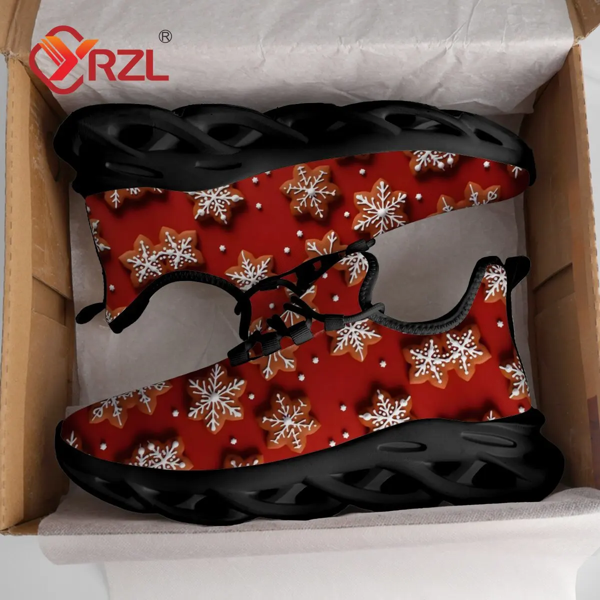 

YRZL 2025 Anti Slip Christmas Slip On Sneakers for Men Lightweight Comfortable Walking Shoes Wear Resistant Casual Sports Shoes