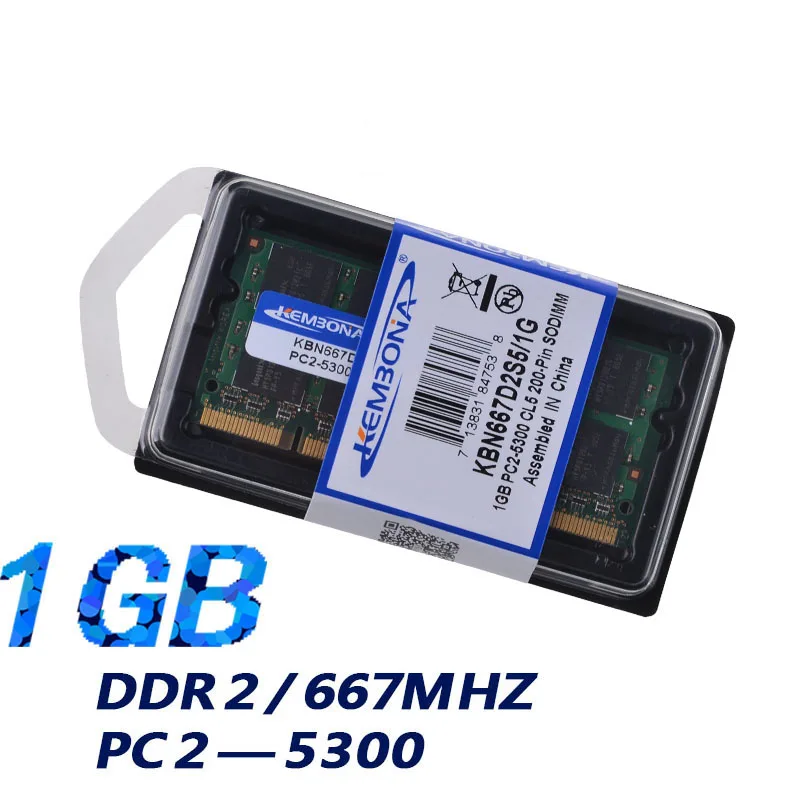 KEMBONA free fast shipping notebook sodimm laptop ddr2 1gb 667mhz pc5300 8bits full compatible