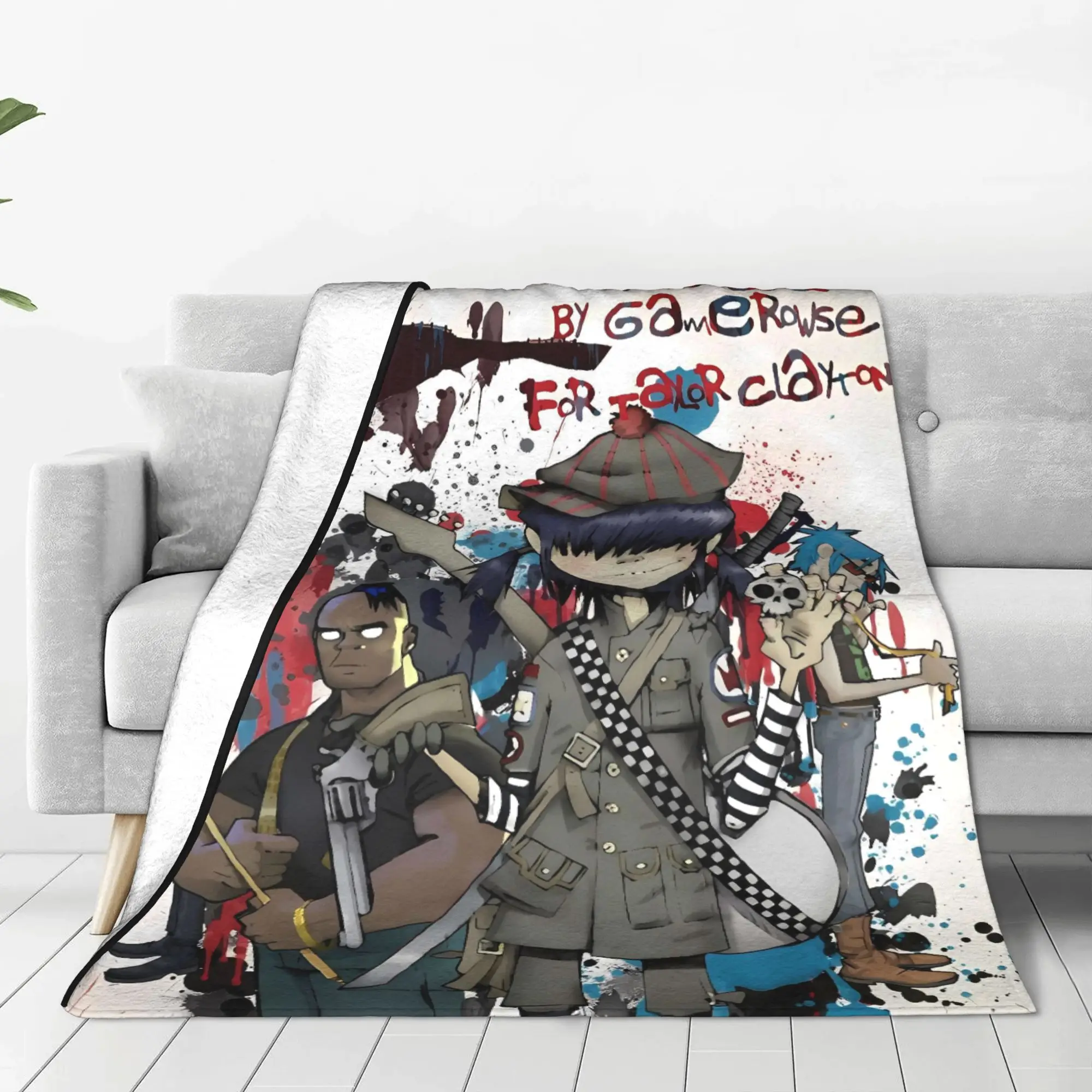 Music Band G-gorillazs Plush Blanket Kids Adult Flannel Throw Blanket For Home Decor Warm Design Quality Bedspread Birthday Gift