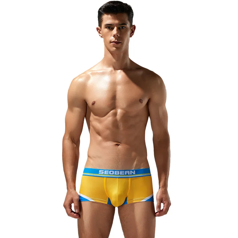 Men's Underwear Solid Color Letters Low Waist Sexy Boxer Briefs Letters Comfortable boxers