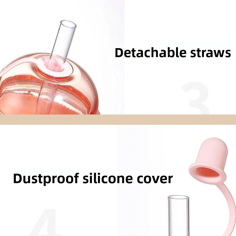 

Smoothie Cup with Lid and Straw Clear Tumbler Silicone Cover Transparent Water Bottle Large Capacity 530ML Iced Coffee Cup Milk
