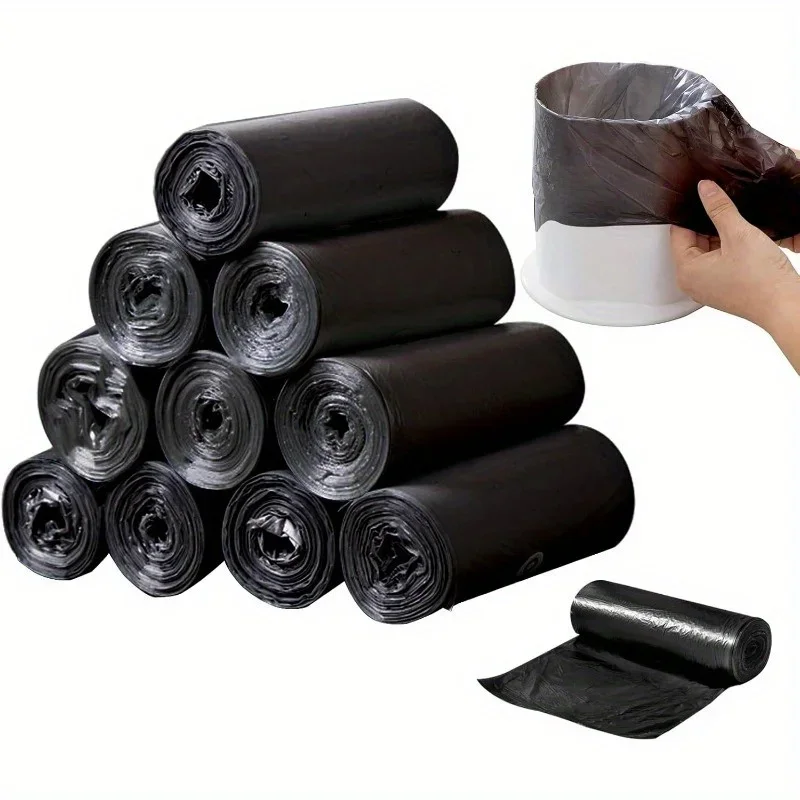Mini Strong Trash Bags, Small Garbage Bags for Desktop Mini Trash Can, 60 Counts, Black, White - view 2