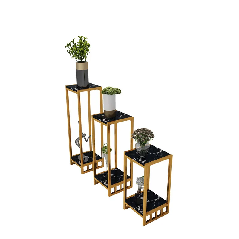 

Modern minimalist living room decoration rack indoor shelf solid wood wrought iron green radish floor-to-floor flower