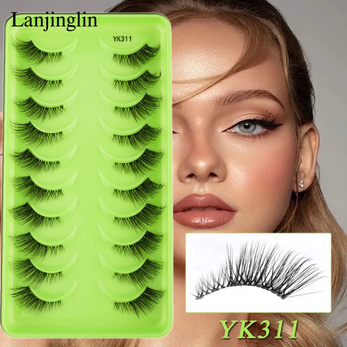 False Eyelashes 3/10 Pairs Cat Half Lashes Natural Long Wispy 3D Mink Eye Lashes Makeup Tool Fluffy Faux Cils maquillaje cilios