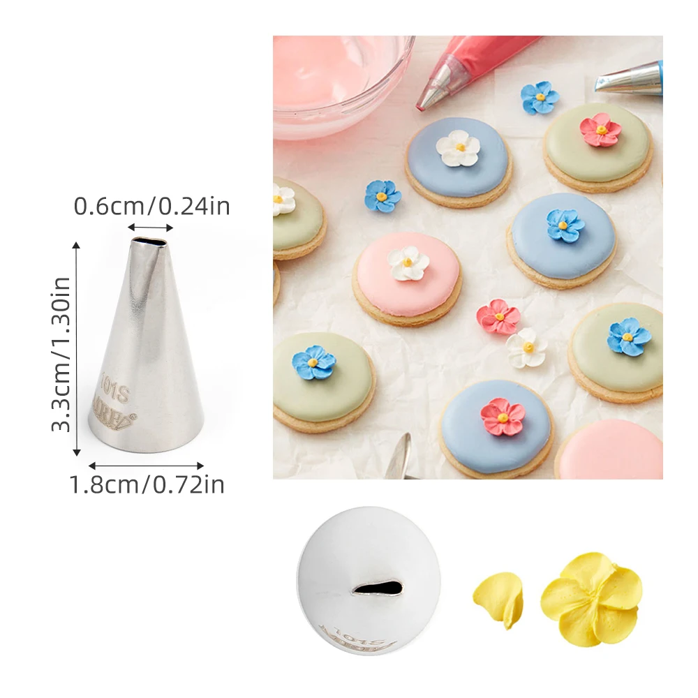 Stainless Steel 18/8 Small Size Cake Decorating Petal Icing Nozzle Pastry Sugar Craft Piping Tip #101S