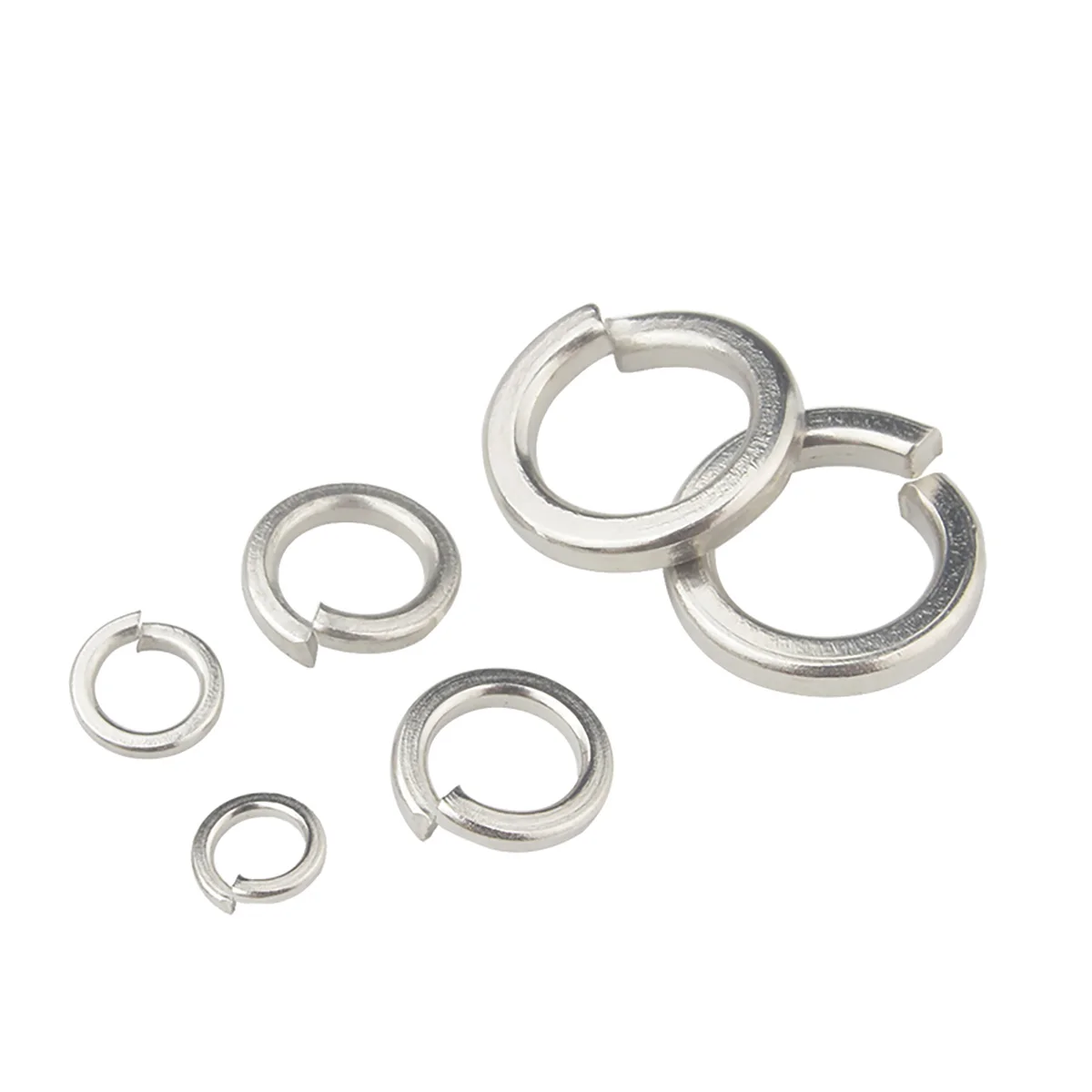 Nickel-Plated Thin Spring Washer, Open Spring Washer, Metal Elastic Washer M2-M6