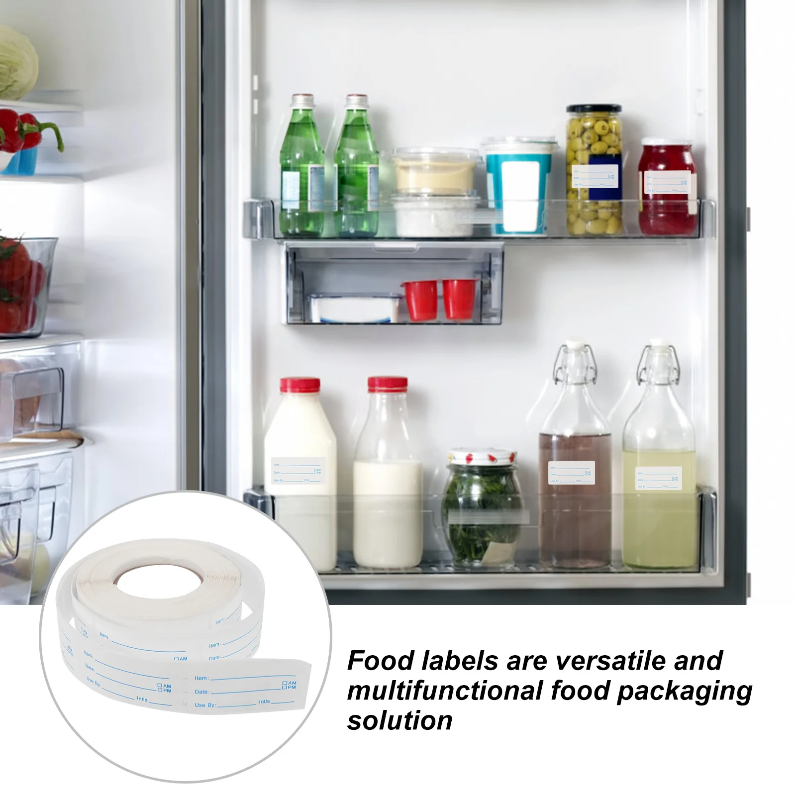 1 Roll Date Labels Stickers Food Label Container Labels for Home Kitchen Food Storage Freshness Assurance Restaurant Supplies