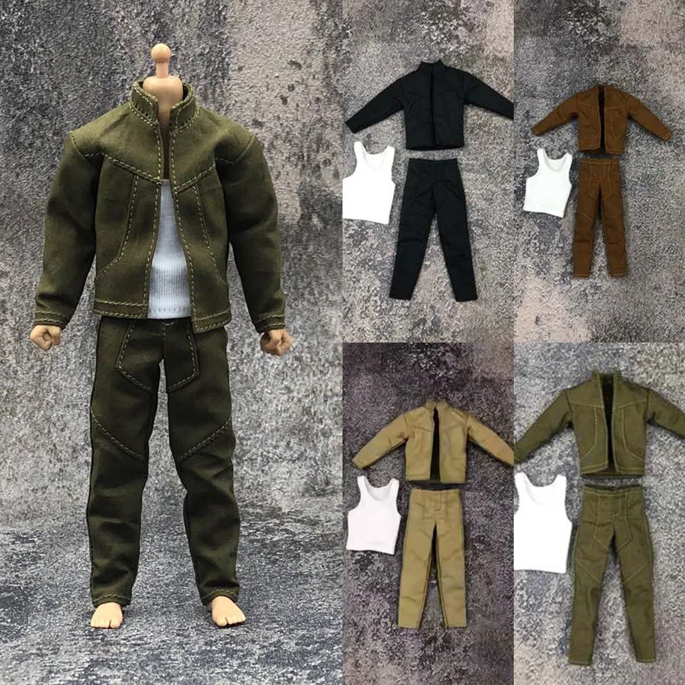 

3 Pcs/set 1/12 Scale Fashion Jacket Vest Overalls Cargo Pants Clothes Set Model for 6 inches Mezco Male Solider Action Figure