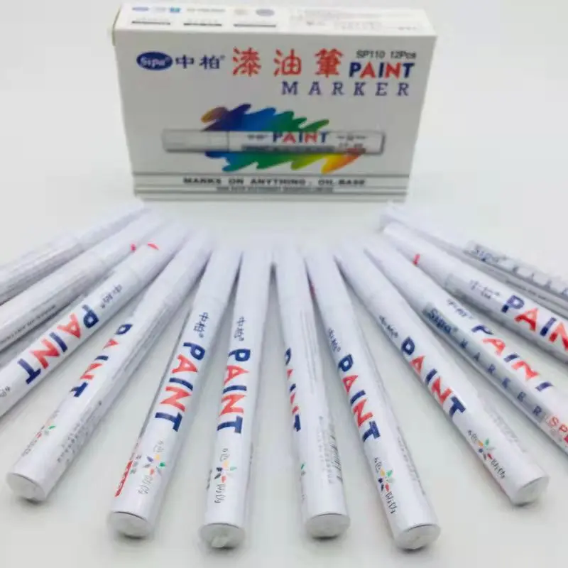 4/2/1pcs/Lot For Metal Metallic Fill Paint Pen Craftwork Supplies Waterproof Oil Permanent Marker White Color Drawing Tires