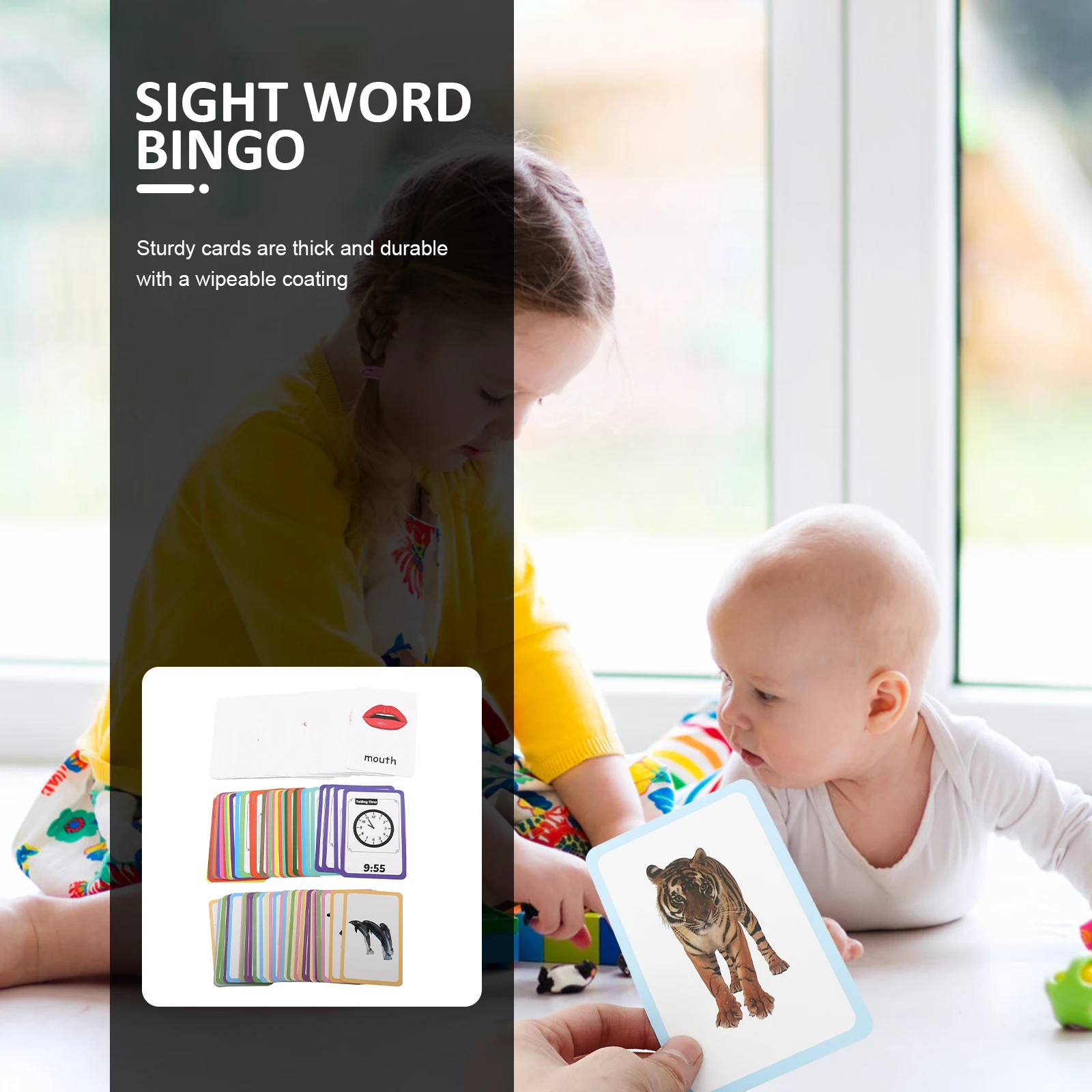 

108pcs Cognitive Flash Cards Kids Sight Word Learning Educational Children Portable Sensory Cards For Kindergarten Toddler