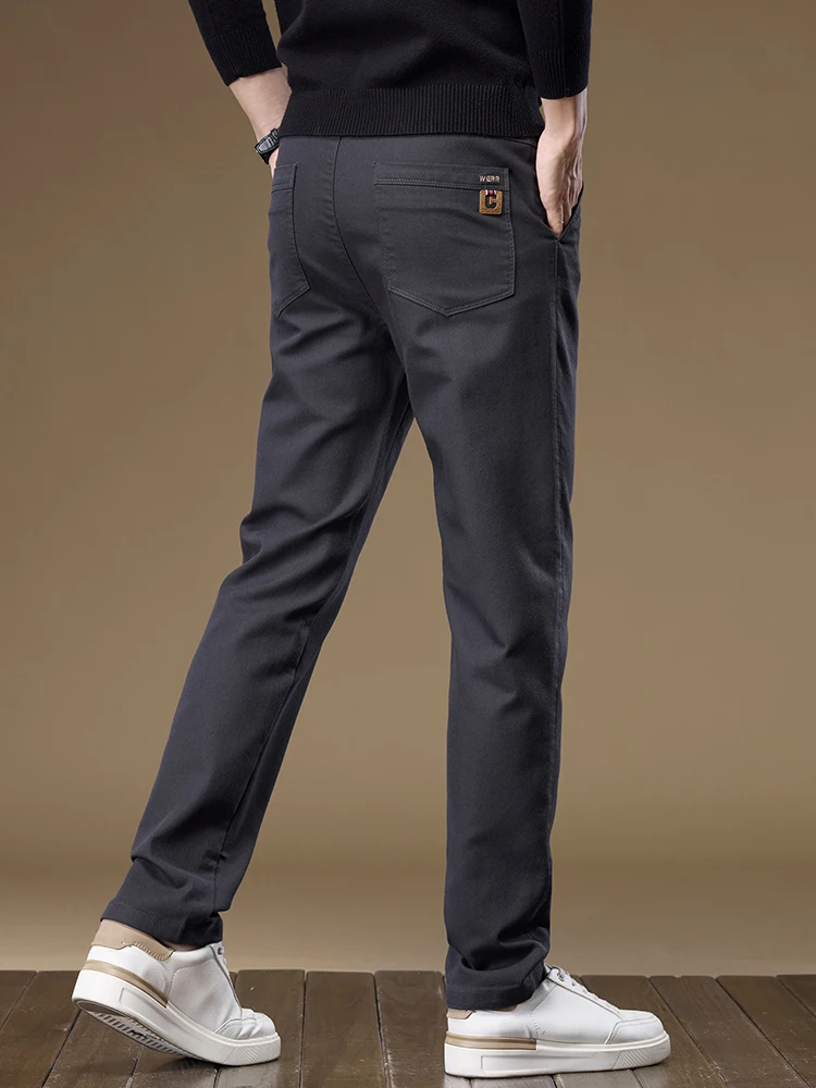 Pantaloni casual slim coreani alla moda Pantaloni comodi elastici dritti da uomo nuovi da lavoro Caffè Grigio Nero Abbigliamento maschile classico