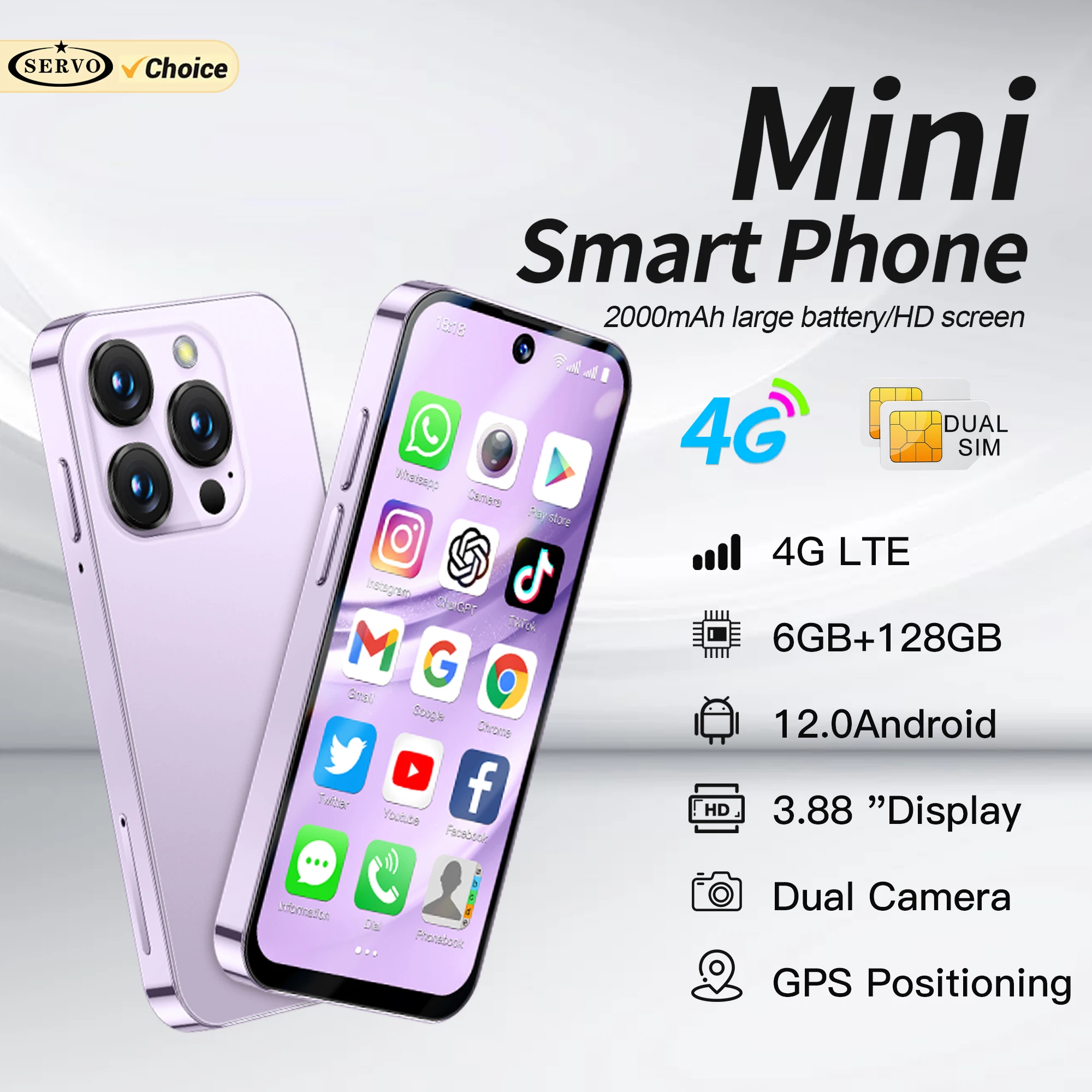 SERVO 19PRO 4G LTE Mini Smartphone 3.88