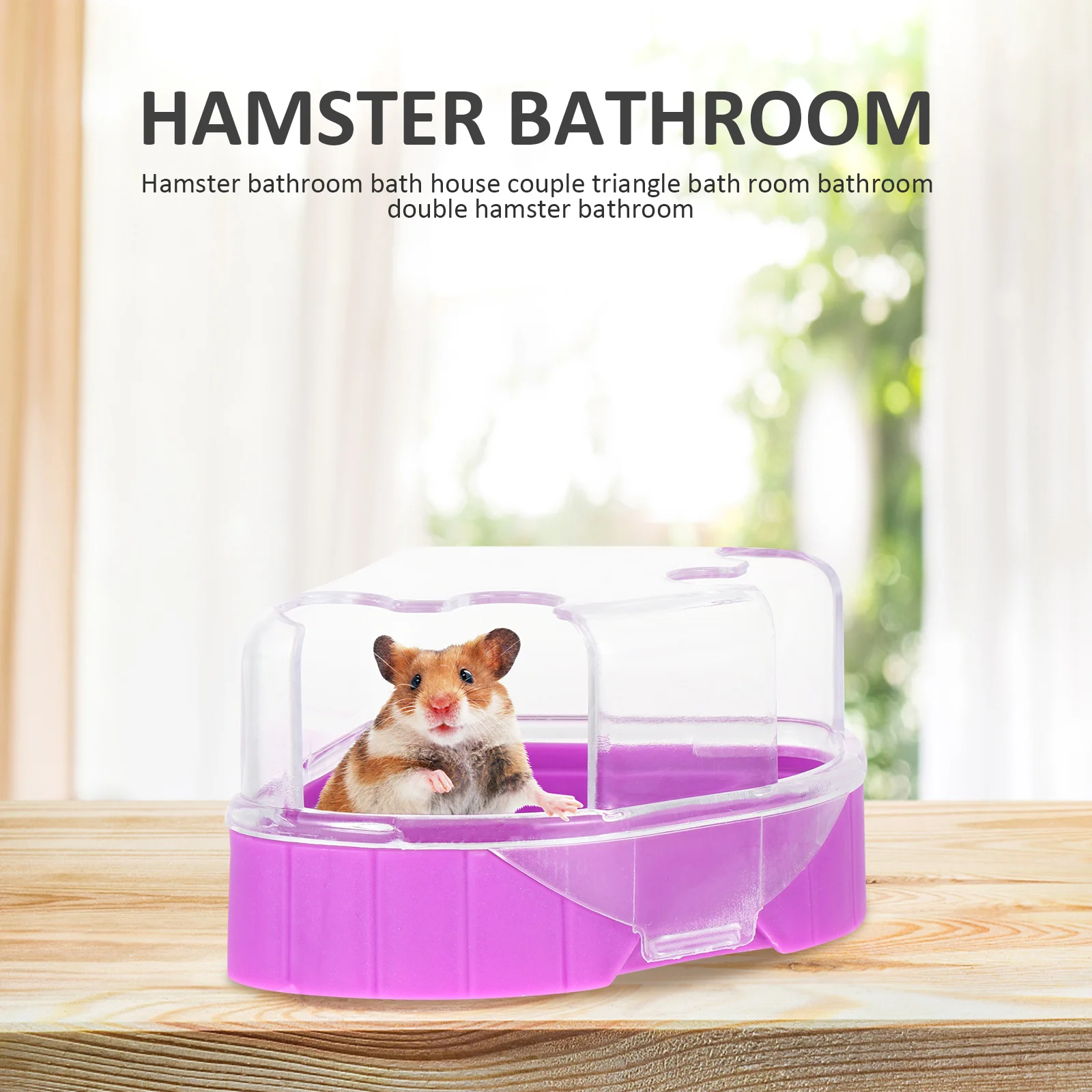 

2Pcs Hamster Bathroom Small Animal Bathtub Adorable Appearance Convenient Open Door Small Pet Bath House Hamster Cage Bathroom