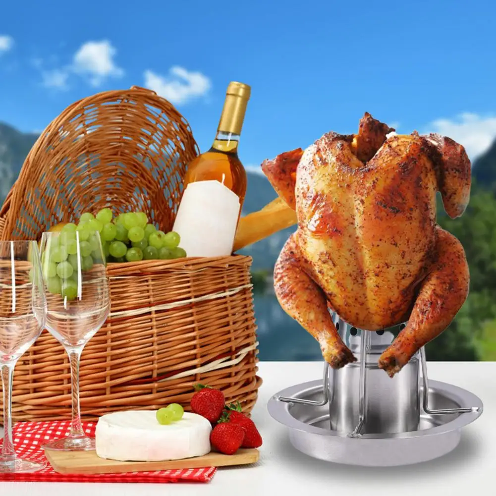 Beer Can Chicken Roaster Rack With Flavouring Container Poultry Roaster For Grill And Oven Aroma Infusion Stand Куриный Ларек