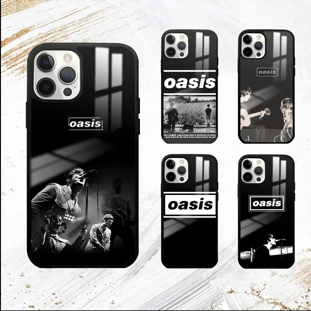 O-Oasis Band Phone Case For iPhone 16 15 14 13 12 11 Pro Max Plus Mini PC Fashion High Quality mirror phone case