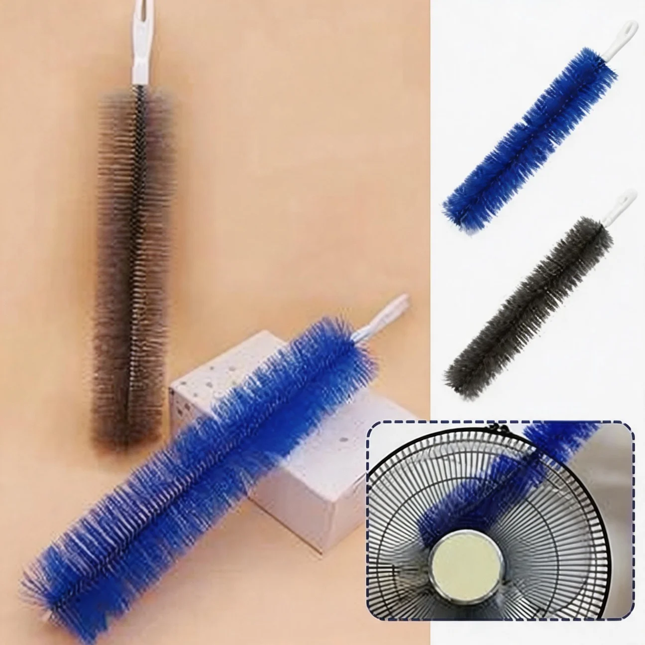 Electric Fan & Air Conditioner Cleaning Brush Long-Handled Soft-Bristle Flexible Dust-Sweeping Tool for Household Car Cleane Use