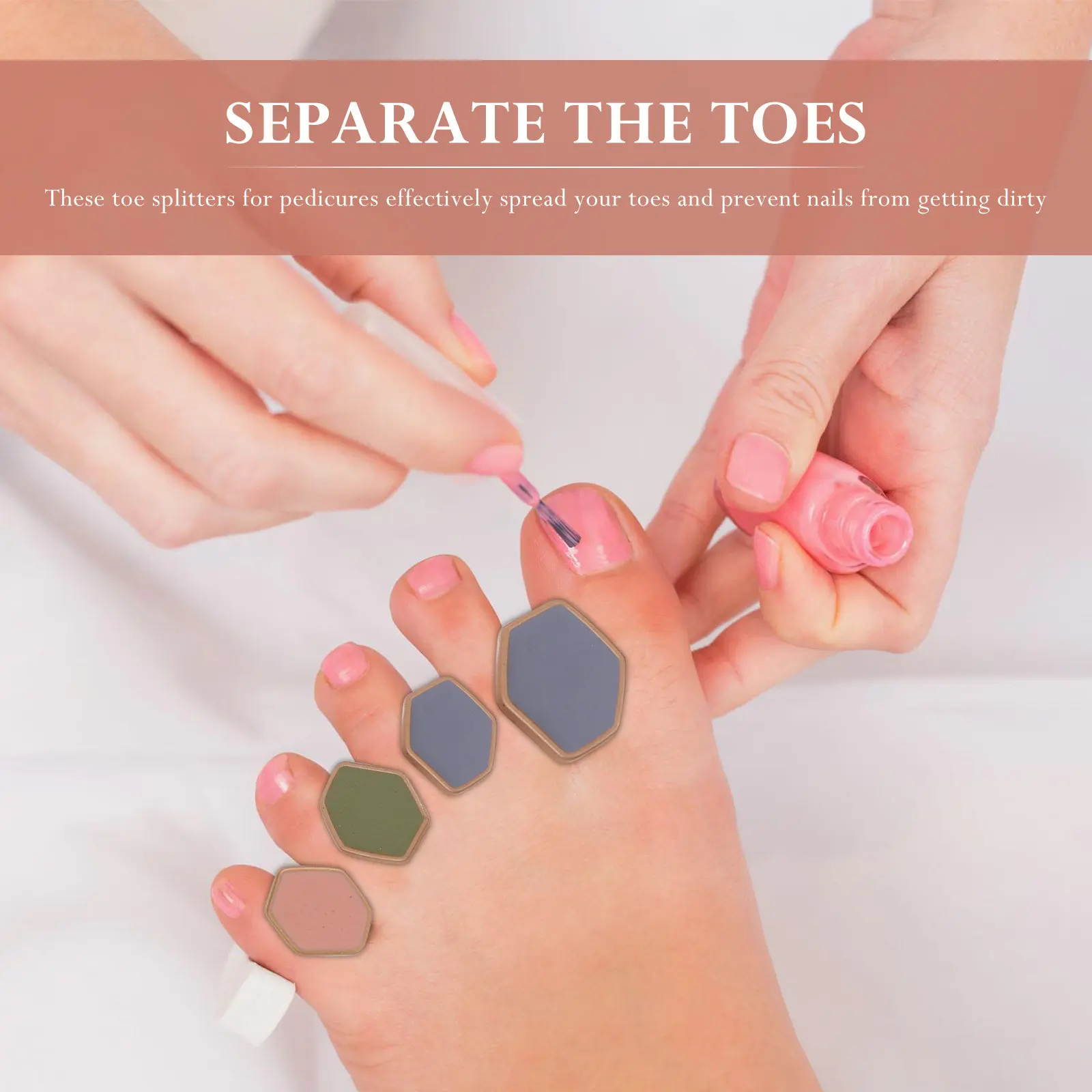 

Набор из 8 силиконовых разделителей для пальцев ног, инструмент для педикюра, защита для ногтей, разделители для ногтей на ногах, мягкие и удобные