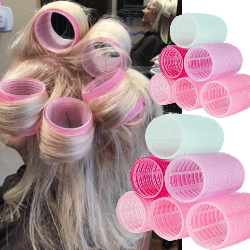 Random Self-Grip Hair Rollers No Heat Plastic Hair Bang Rolls Self-adhesive Hair Hook Portable Salon Hairs Styling Curler Tools