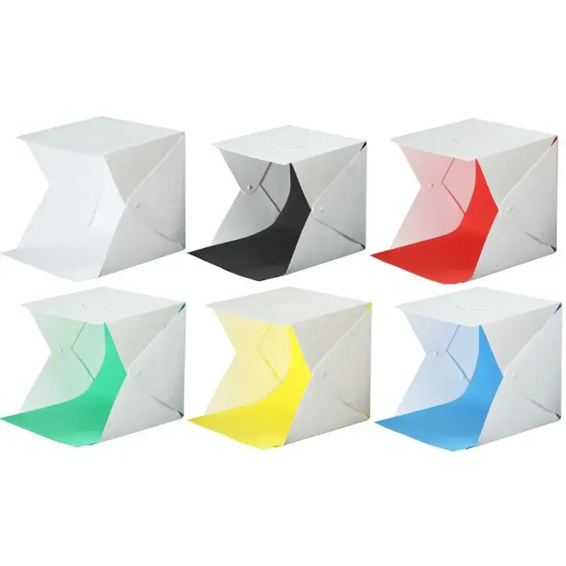 Portable LED Photo Studio Light Box Foldable Photography LED Photo Studio Tent USB Mini Light Box With 2/4/6 Color Backdrop gallery 5