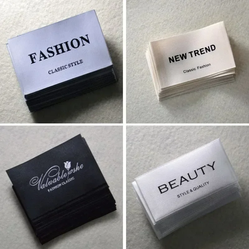 A variety of off-the-shelf labels, customized logo woven labels, printed labels.