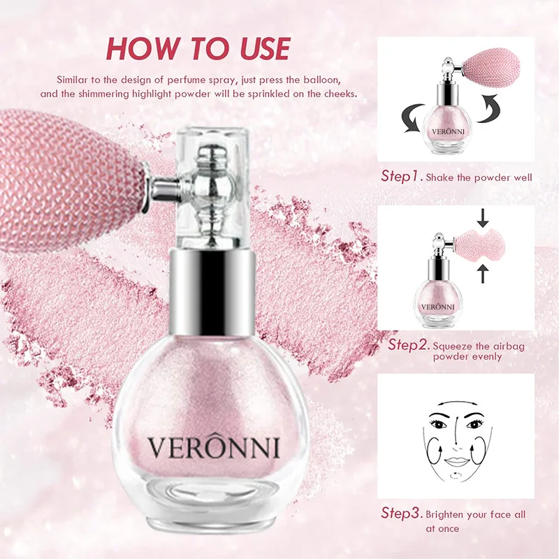 グリッターボディハイライターパウダースプレーメイクアップ、ボディと顔の毛用のシマーパウダー、パーティー、フェスティバル化粧品発光効果