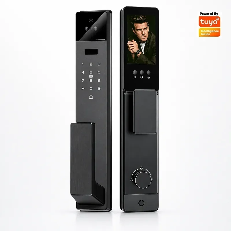 Tuya Smart Door Lock 3D Video Intercom Facial Recognition Automatic Fingerprint Home Entry Password Lock
