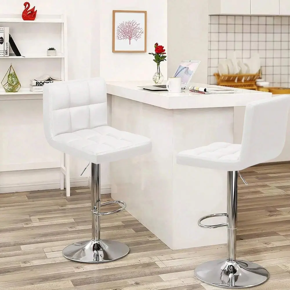 

Bar Stools Sillas Para Barra AltaModern Bar Stools PU Leather Adjustable Swivel Barstools, Armless Hydraulic Kitchen Counter Bar