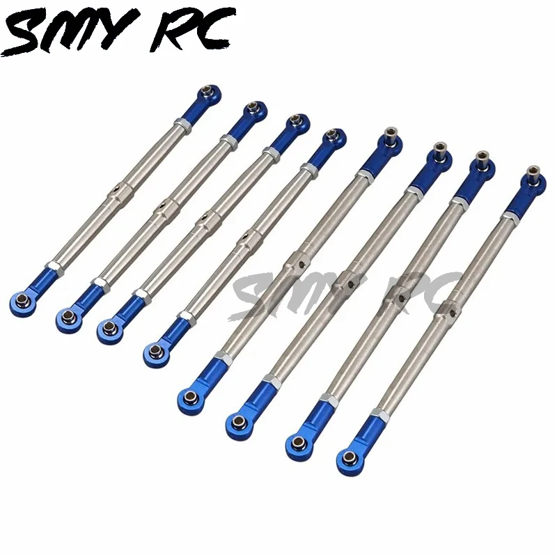 8pcs Metal Push Rod Pushrod Link Rod Links Turnbuckle 5319X 5338R for 1/10 Traxxas Summit Revo E-Revo 2.0 RC Car Upgrade Parts