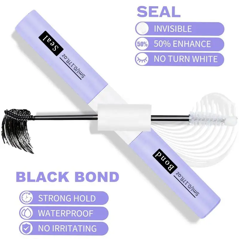 1PCS 2 In 1 Bond And Seal/Lock Waterproof Fast Drying Glue And Sealer Dual-Ended Eyelash Glue Strong Hold Cluster Lash Glue