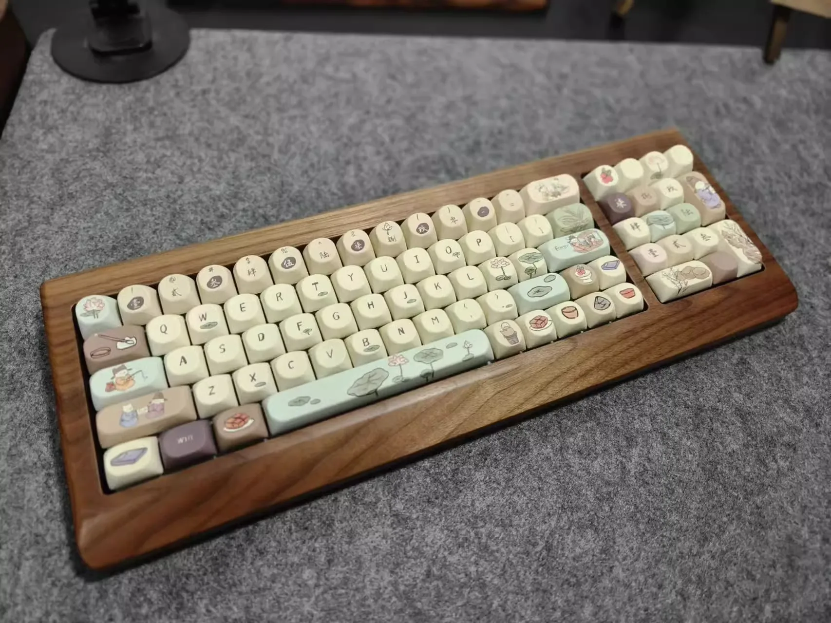 Black Walnut Keyboard Kit Custom Large Board Single Mode Hot Swap 80% North American Solid Wood Keyboard For Pc Accessory Gift