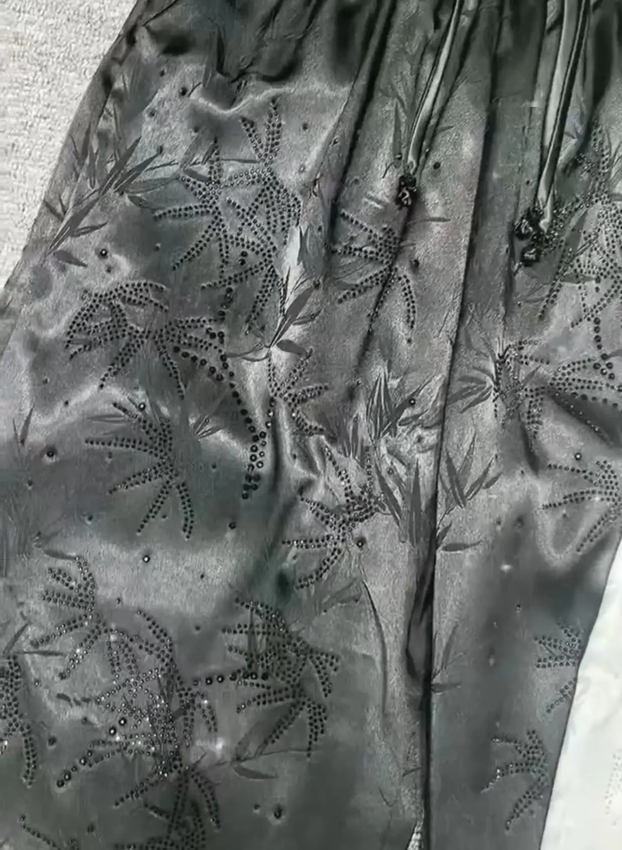 Blingbling strass pantaloni gamba liscia Weg da donna pantaloni dritti larghi casuali pantaloni con coulisse 2024 novità In pantaloni