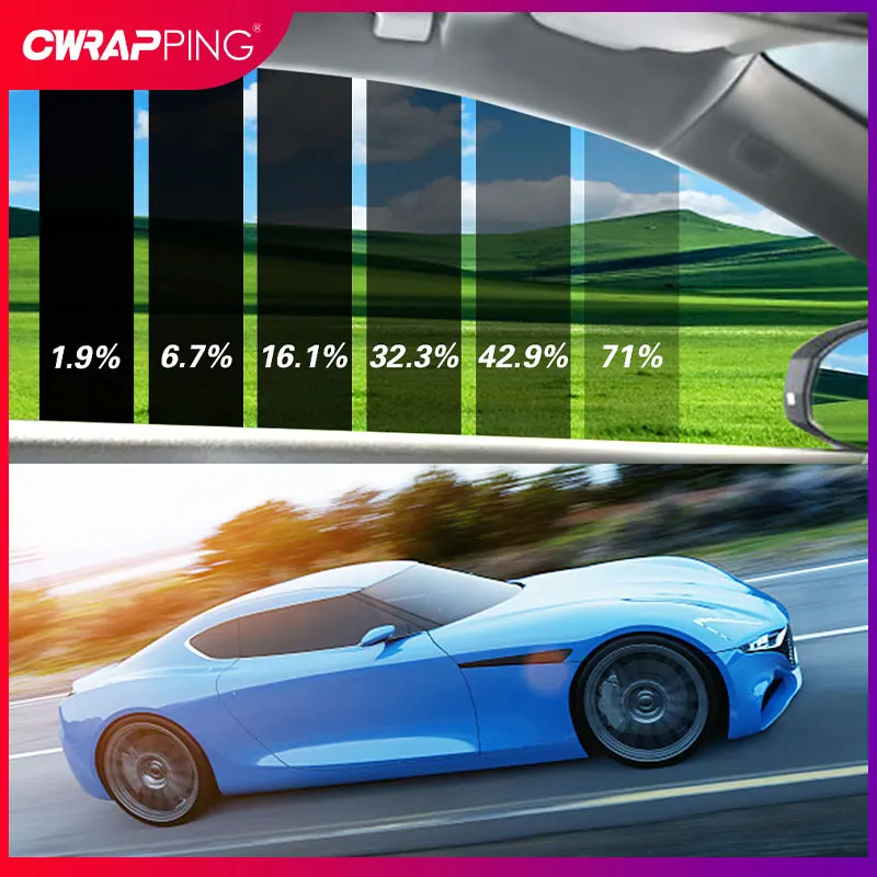 Car Window Foils 71% Transmittance Solar UV Protector Foils Car Side Window Tint Film Car Home Window Glass Sun Shade Film