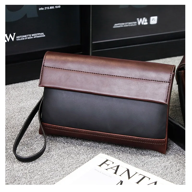 

Crazy Horse PU Leather Men Cluthes Bags Retro Men Envelope Bags Man Phone Bag