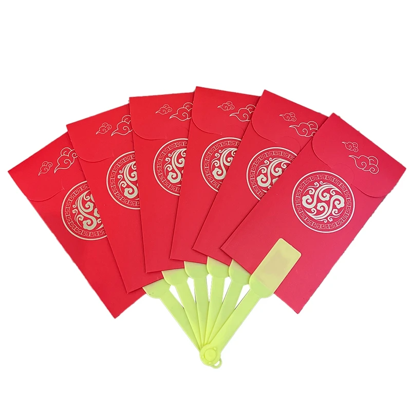 5Pcs Red Envelopes Chinese Fan Red Envelope Lucky Money Envelope Set Chinese New Year Red Envelopes, New Year Red Packet Set Kit