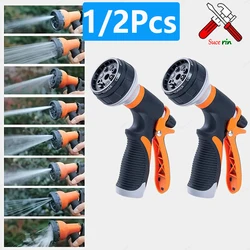 1-2Pc Watering Gun Garden 8 Modes High Pressure Sprayer Adjustable Irrigation Watering Nozzle Plant Lawn Yard Watering Sprinkler