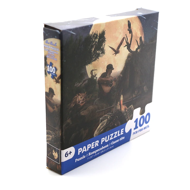 女の子のための漫画の動物のジグソーパズル,減圧パズル,画像の組み立て,旅行おもちゃ,教育ギフト,100個