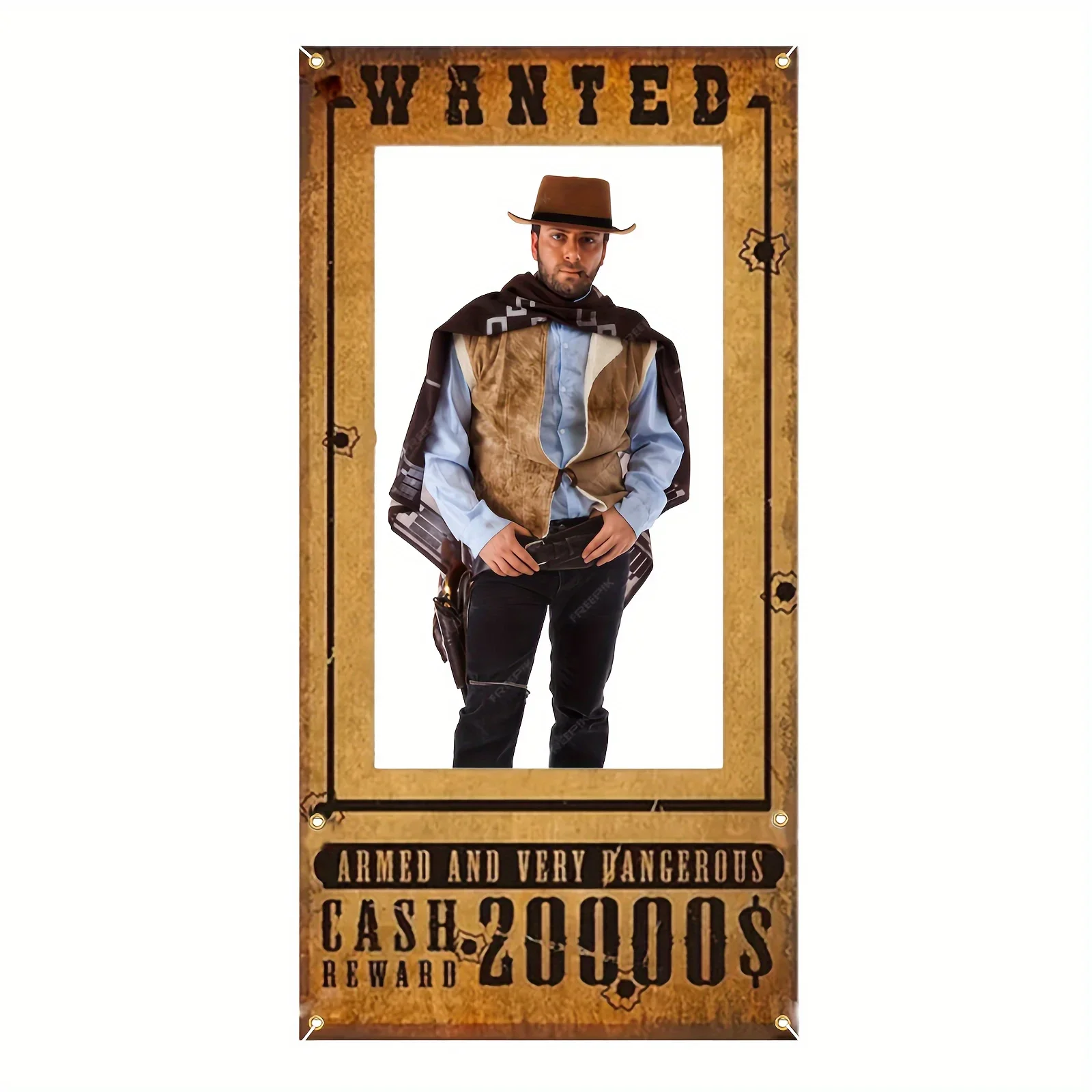 Cowgirl-Partybanner für Western-Party-Fotorequisiten-Dekoration, Wild-West-Cowboy-Hintergrund – Detail 4