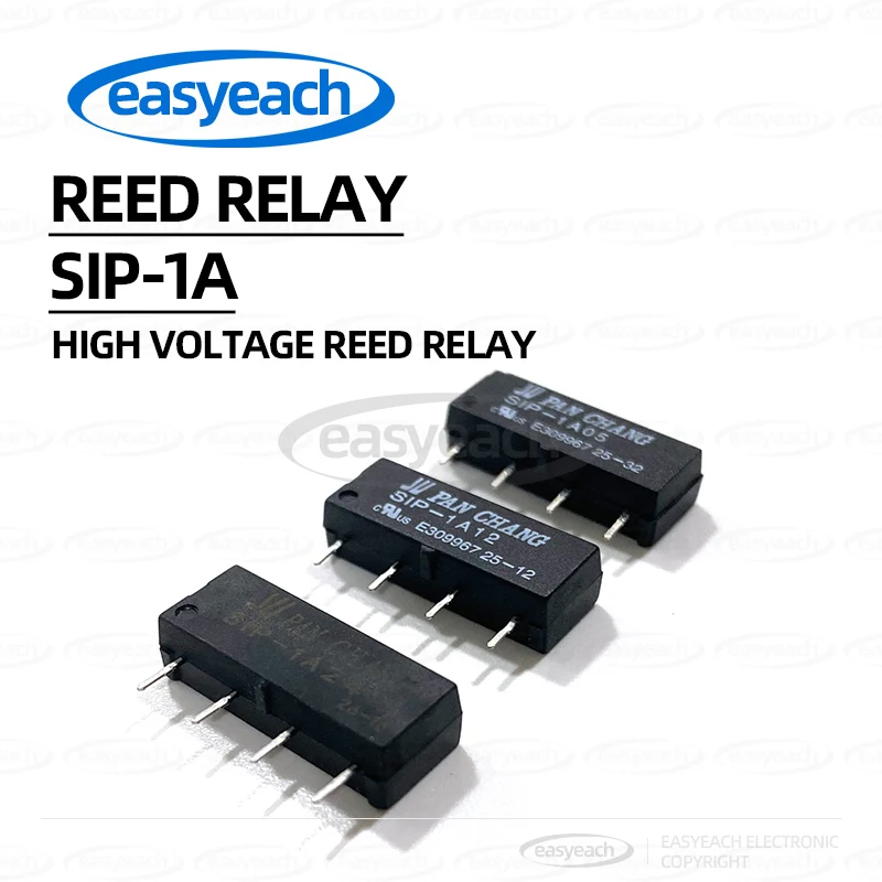 3PCS PAN CHANG SIP-1A05 Reed Relay, SIP-1A12 Normally Open, SIP1A24 Through-Hole Relay