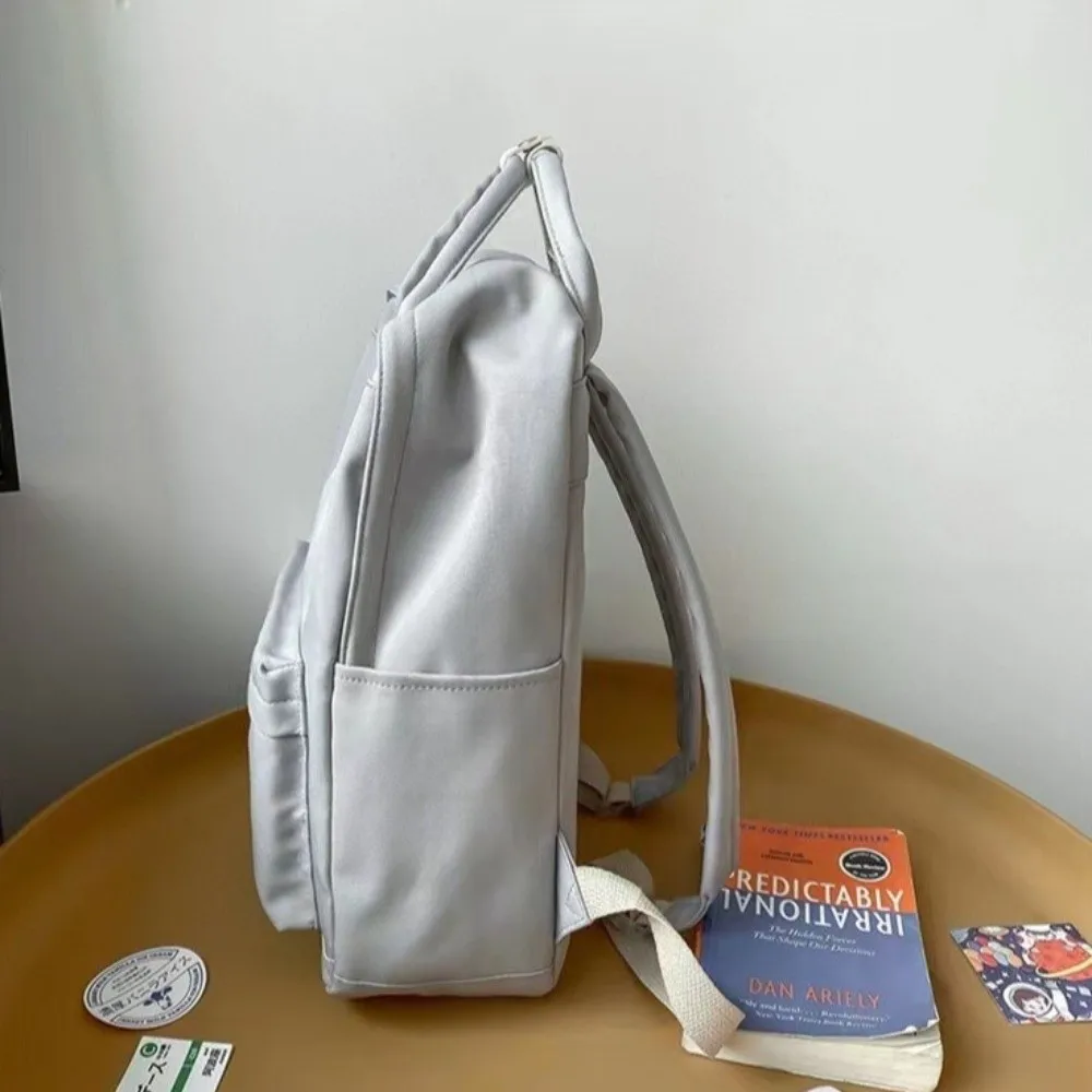 Solid Large Capacity Student Backpack Zipper Multi-Pocket Academy Girl's School Bag Spacious Multiple Colors