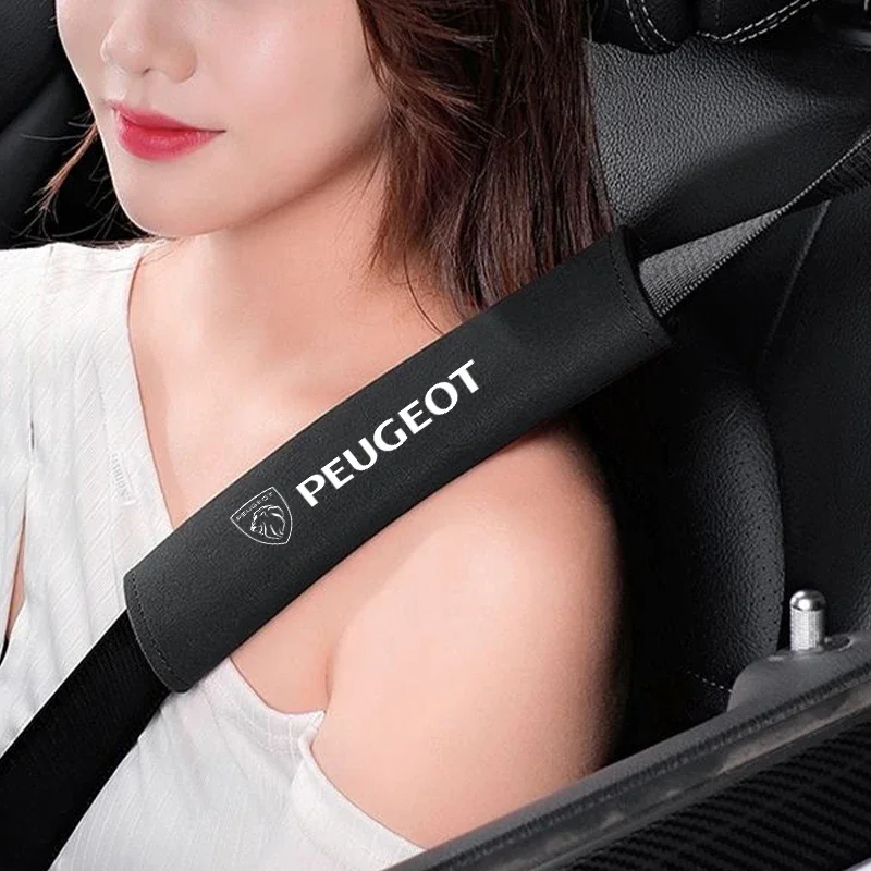 2 قطعة جلد الغزال مقعد حزام الكتف يغطي لبيجو 206 307 308 3008 207 208 407 508 2008 5008 107 106 205 4008 اكسسوارات