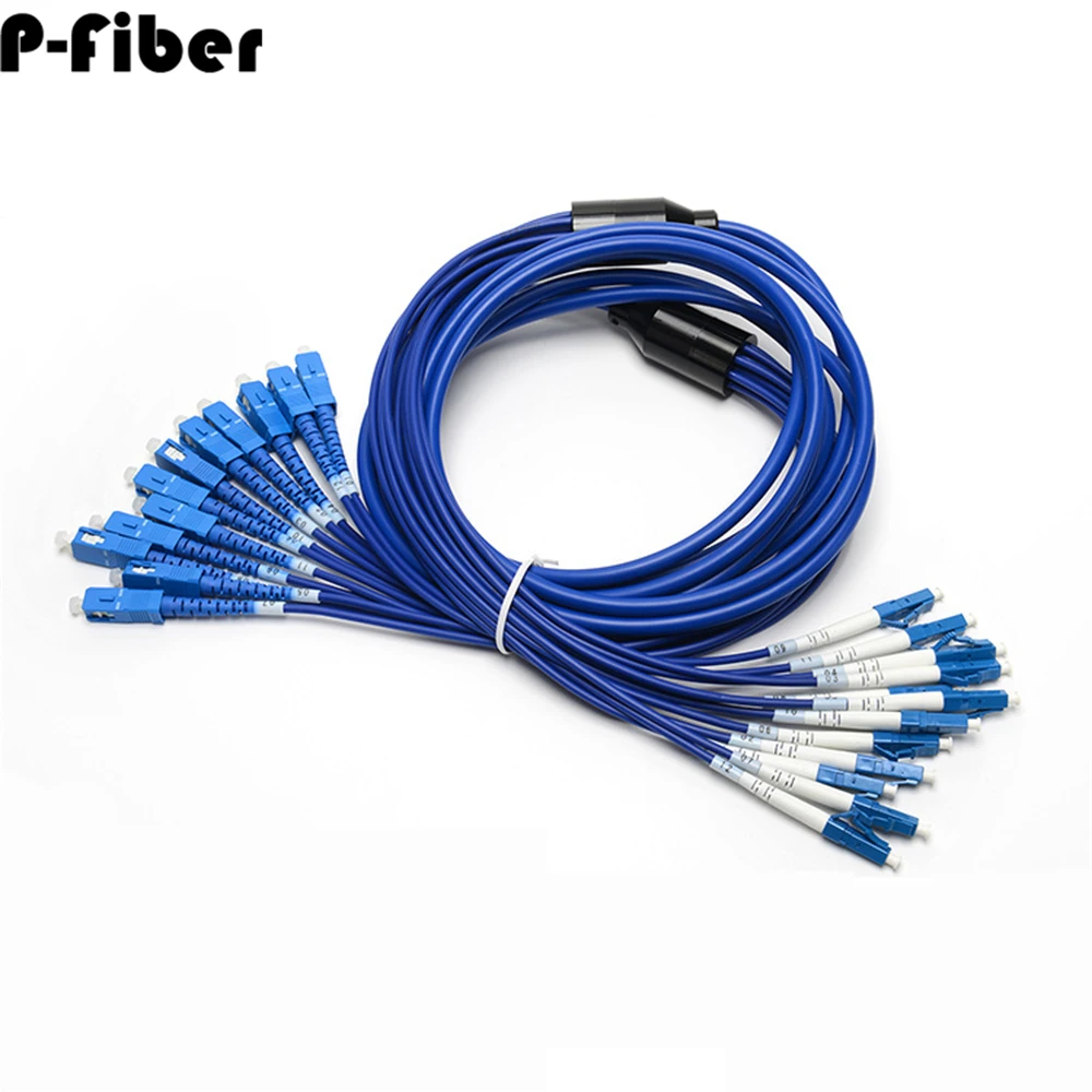 Cable de conexión para exteriores LC, 12 núcleos, 50m-120m, armore, 100m, 80m, monomodo, 12C, SC, FC, ST, APC, UPC, SM, Puente azul impermeable, fibra óptica 12