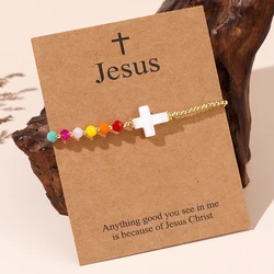 Go2boho Tiny Copper Bead Bracelets Lucky Healing Crystal Energy Stack Cross Holiday Bohemian Trendy For Women Teen Jewelry Gift