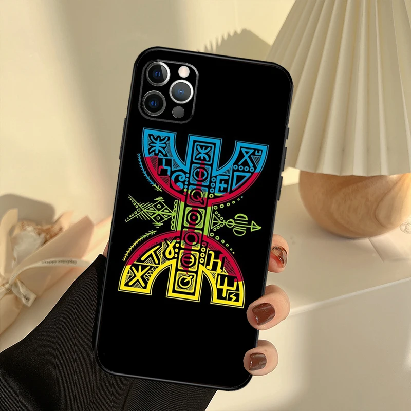 Amazigh Symbol Berber Academy Case For iPhone 11 12 13 14 15 16 Pro Max Cover For iPhone 13 12 Mini XR X XS Max Plus