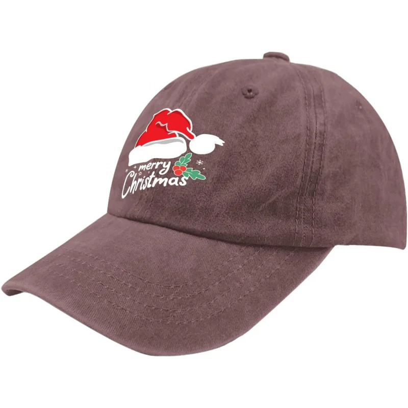 Divertido Navidad que dice Feliz Navidad Retros Sombrero para hombre Gorras de béisbol lavadas de algodón vintage