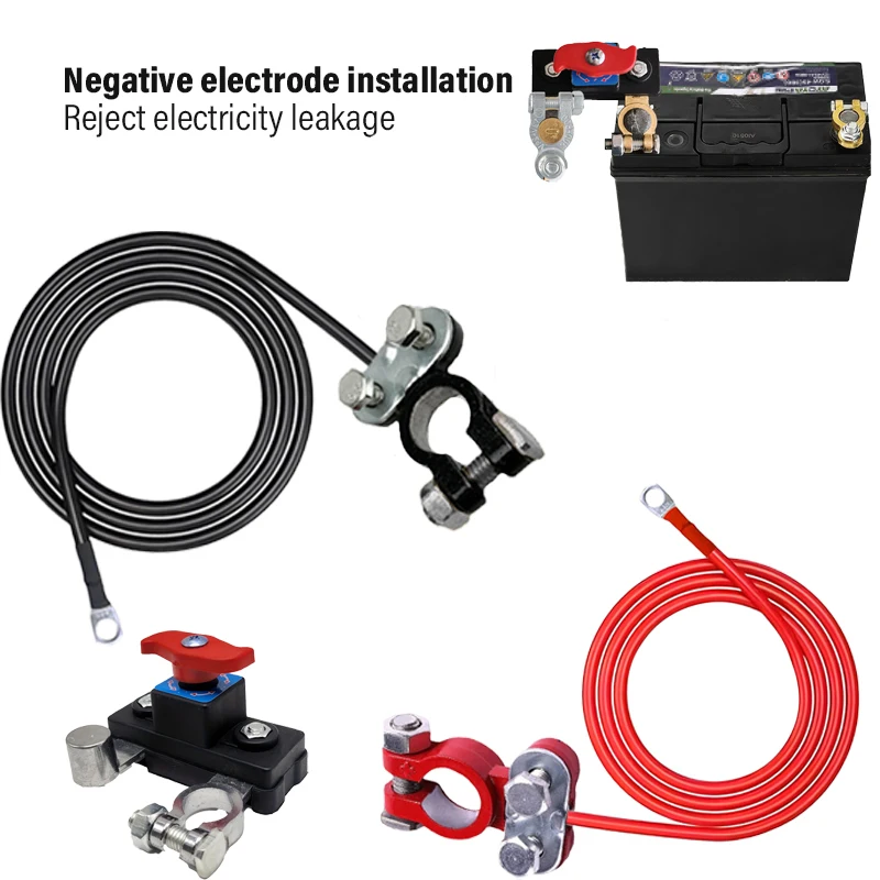 12-24V Battery Master Disconnect Switch Kit with 12AWG-2ft/60.9cm American Standard Tinned Copper Wire, Terminals