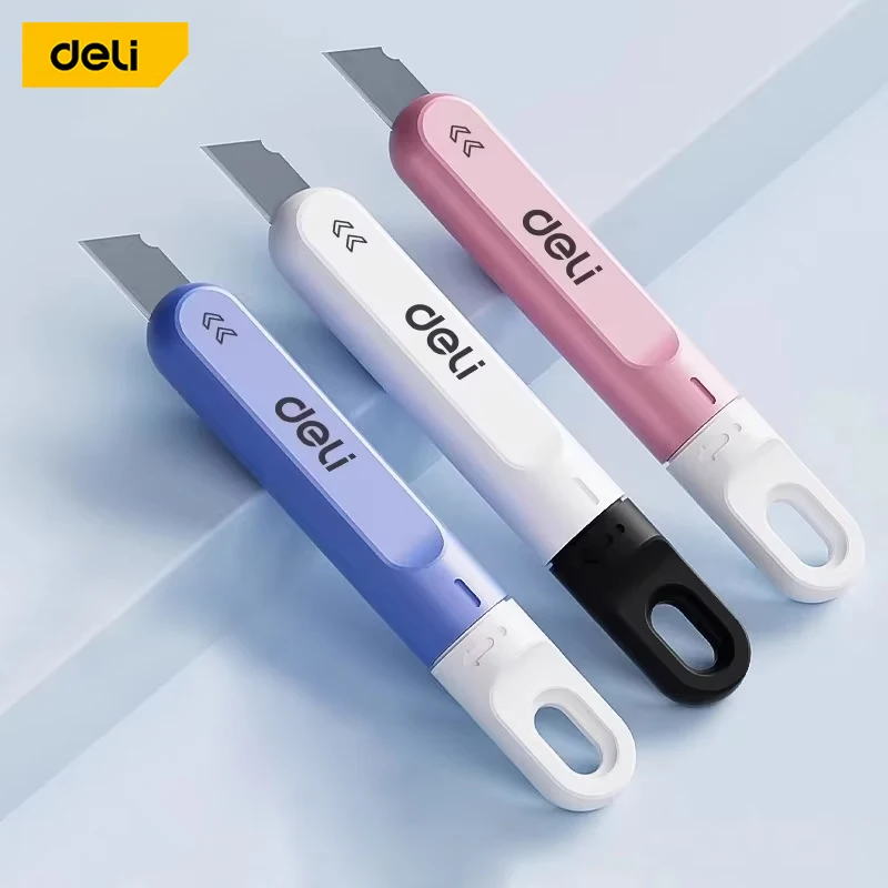 Deli 1Pcs 9/19mm Mini Rotary Box Opener High Quality Portable Utility Knife for School Dormitories Multifunction Office Supplies